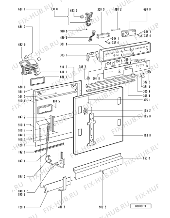 Взрыв-схема посудомоечной машины Bauknecht GSI AMETHYST IN - Схема узла