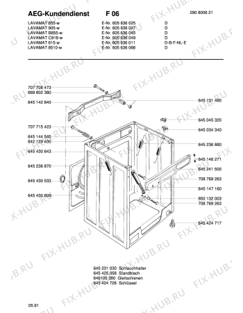 Взрыв-схема стиральной машины Aeg LAVCARAT 918 W - Схема узла Housing 001