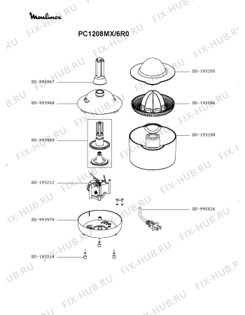 Схема №1 PC1208MX/6R0 с изображением Двигатель (мотор) для соковыжималки Moulinex SS-993967
