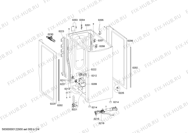 Взрыв-схема стиральной машины Bosch WOT203Y0 - Схема узла 02