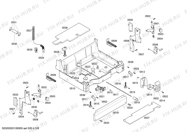 Взрыв-схема посудомоечной машины Bosch SHV46C13UC Bosch - Схема узла 05