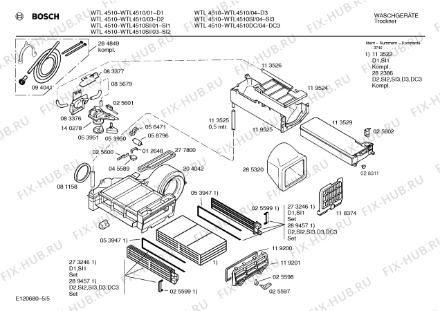 Схема №4 WTL4510SI с изображением Панель для сушилки Bosch 00277945