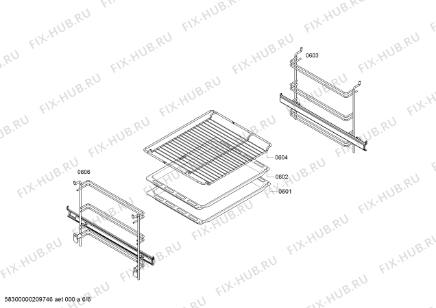Взрыв-схема плиты (духовки) Bosch HBN559E3Q - Схема узла 06