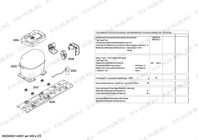 Взрыв-схема холодильника Siemens KT15LE23 - Схема узла 02