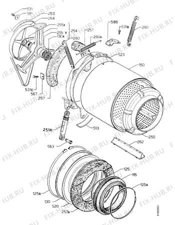 Взрыв-схема стиральной машины Zanussi FJS1276H - Схема узла Drum