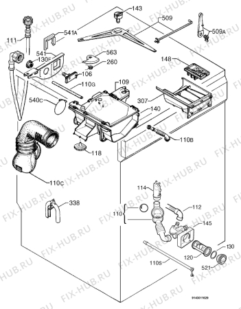 Взрыв-схема стиральной машины Zanussi F1045W - Схема узла Hydraulic System 272