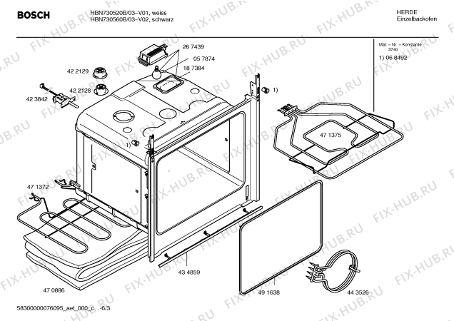 Схема №4 HBN730520C с изображением Панель управления для плиты (духовки) Bosch 00435841