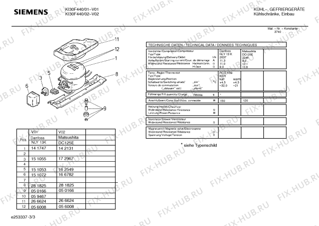 Схема №1 KI30F440 с изображением Плата для холодильника Siemens 00366841