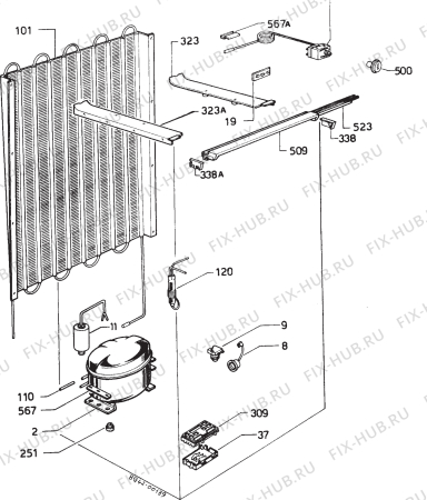 Взрыв-схема холодильника Zanussi Z9210VF - Схема узла Refrigerator cooling system