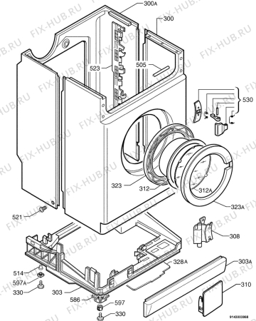 Взрыв-схема стиральной машины Electrolux EW1034W - Схема узла Housing 001