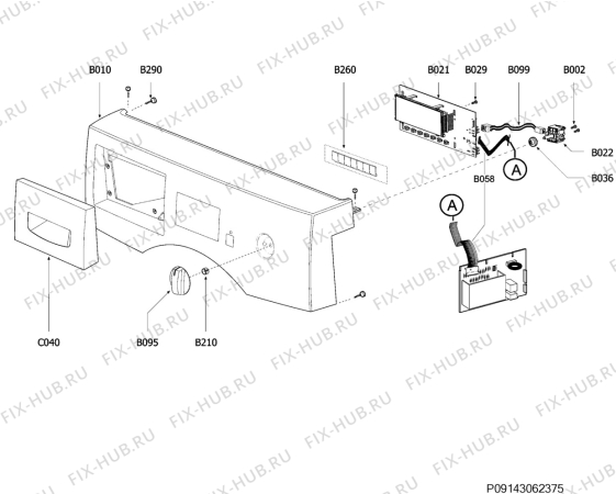 Взрыв-схема стиральной машины Zanussi ZWH3101 - Схема узла Command panel 037