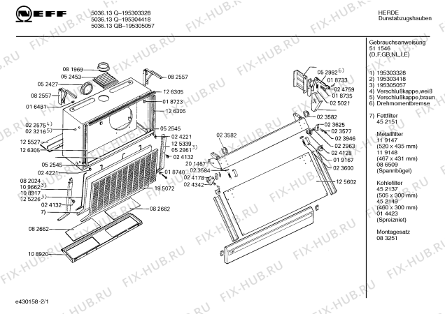 Схема №2 1360066201 5036/111Q с изображением Жировой фильтр для вентиляции Bosch 00201316