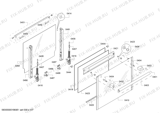 Схема №5 HX85D220F с изображением Ручка двери для плиты (духовки) Siemens 11010225