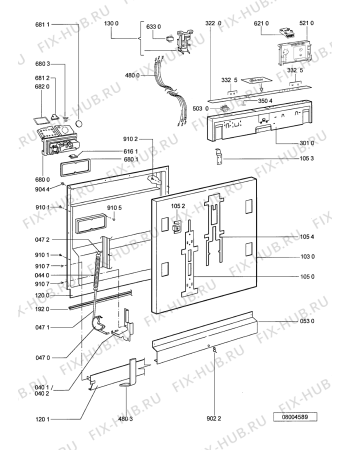 Схема №2 GSXK 7524 с изображением Панель для посудомоечной машины Whirlpool 481245373173