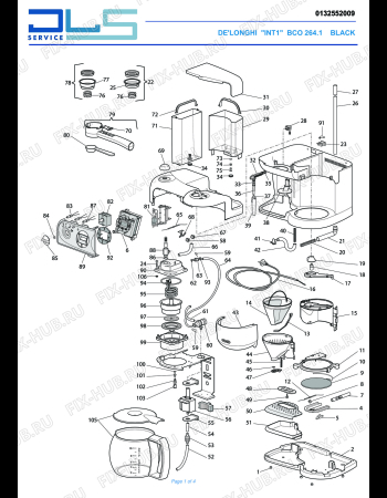 Схема №1 BCO264.1 с изображением Панель для электрокофеварки DELONGHI 5913215821