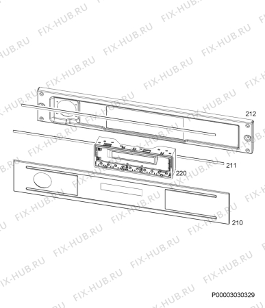 Взрыв-схема плиты (духовки) Husqvarna Electrolux QCK5565X - Схема узла Command panel 037