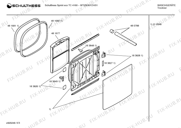 Взрыв-схема сушильной машины Schulthess WT2SH01CH Schulthess Spirit eco TC 1460 - Схема узла 03