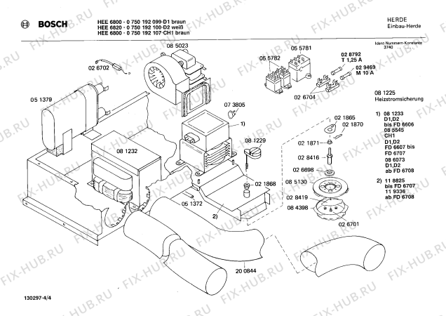 Схема №4 HE7500 с изображением Ручка для плиты (духовки) Bosch 00116831