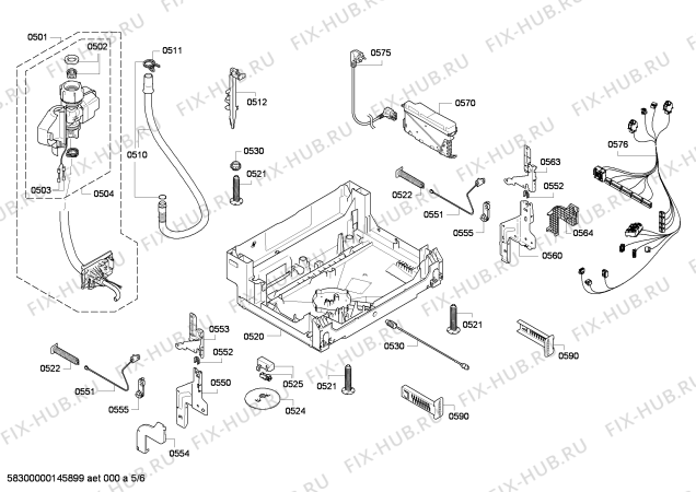 Взрыв-схема посудомоечной машины Bosch SBI58M65EU - Схема узла 05