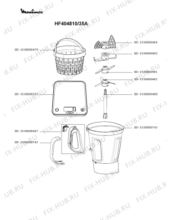 Схема №2 HF404810/35A с изображением Запчасть  для кухонного измельчителя Moulinex SS-1530000701