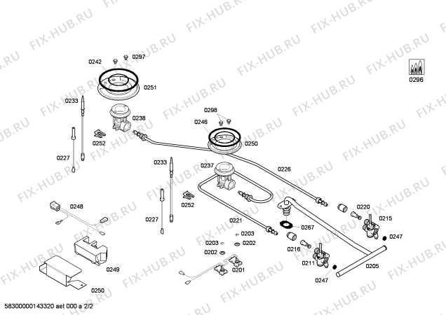 Взрыв-схема плиты (духовки) Bosch PGE375K05W ENC.PGE375K05W 2G BO30F PROFI-LINE - Схема узла 02