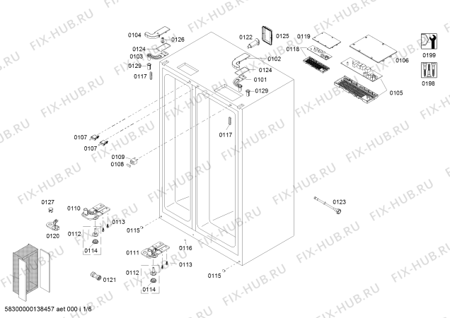 Схема №5 B22CS51SNS с изображением Испаритель для холодильника Bosch 00682508