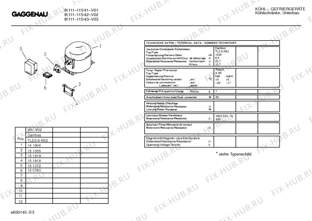 Схема №2 IK111115 с изображением Инструкция по эксплуатации Gaggenau для холодильника Bosch 00526323