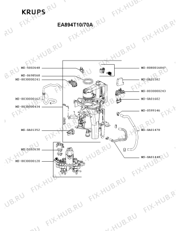Схема №3 EA894T10/70A с изображением Корпусная деталь для кофеварки (кофемашины) Krups MS-8030000818