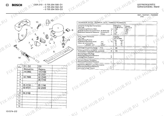 Взрыв-схема холодильника Bosch 0705204502 GSA210 - Схема узла 02