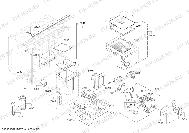 Взрыв-схема кофеварки (кофемашины) Gaggenau CM470711 - Схема узла 02