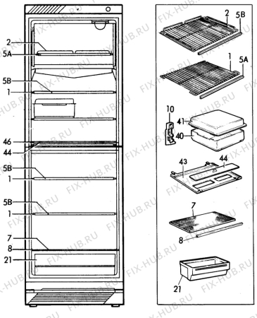 Взрыв-схема холодильника Privileg 0214098 - Схема узла C10 Interior