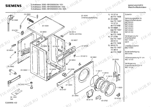 Схема №3 WH35830 EXTRAKLASSE 3583 с изображением Вкладыш в панель для стиралки Siemens 00094366