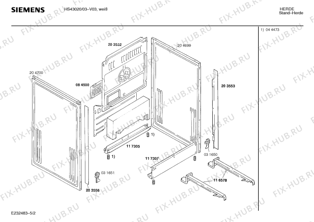 Схема №3 HS43020 с изображением Инструкция по эксплуатации для духового шкафа Siemens 00517509