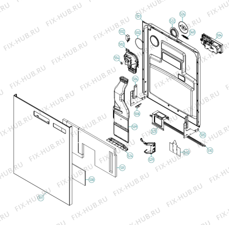 Взрыв-схема посудомоечной машины Ise D243 UK   -White (401590, DW90.1) - Схема узла 05