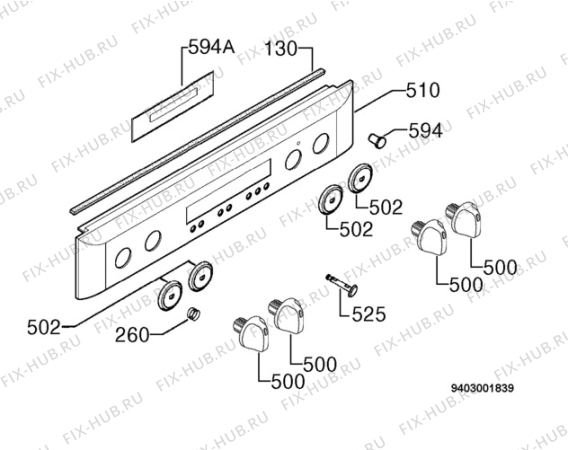 Взрыв-схема плиты (духовки) Electrolux EKC607700W - Схема узла Command panel 037