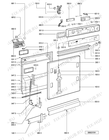 Взрыв-схема посудомоечной машины Bauknecht GSI 6999 E WS - Схема узла