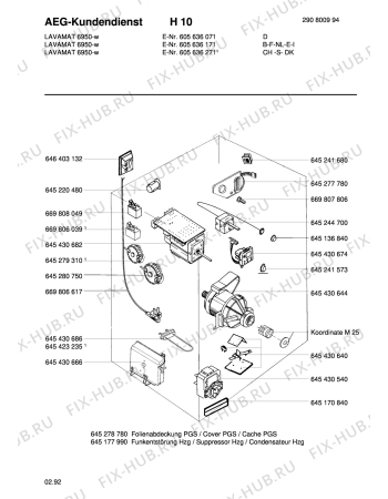 Взрыв-схема стиральной машины Aeg LAV6950-W - Схема узла Electrical equipment 268