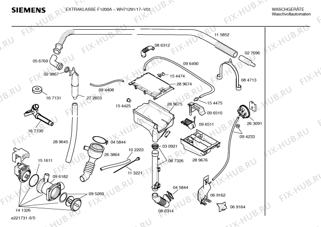 Схема №6 WH71291 EXTRAKLASSE F1200A с изображением Ручка для стиралки Siemens 00481615