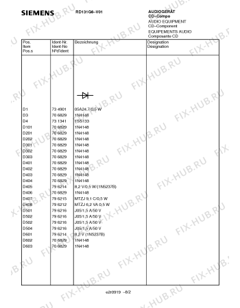 Схема №6 RD131G6 с изображением Инструкция по эксплуатации для телевизора Siemens 00531222