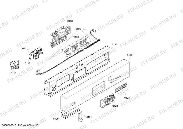 Схема №4 SE44M558EU с изображением Передняя панель для посудомойки Siemens 00661233