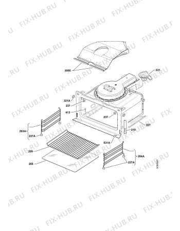 Взрыв-схема плиты (духовки) Juno Electrolux JOK7837E - Схема узла Oven