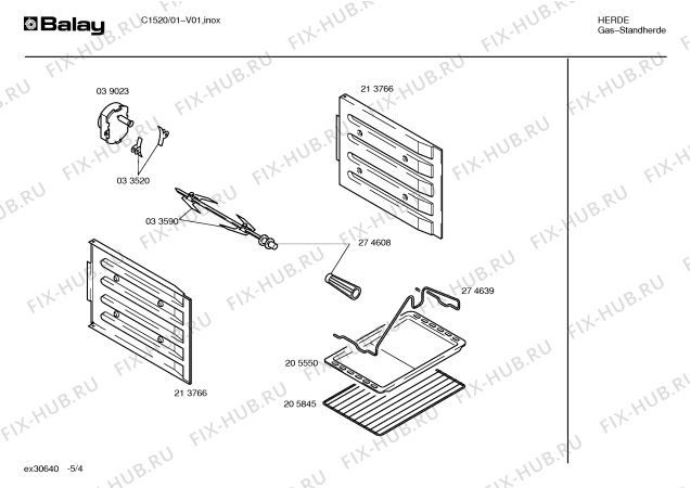 Взрыв-схема плиты (духовки) Balay C1520 - Схема узла 04