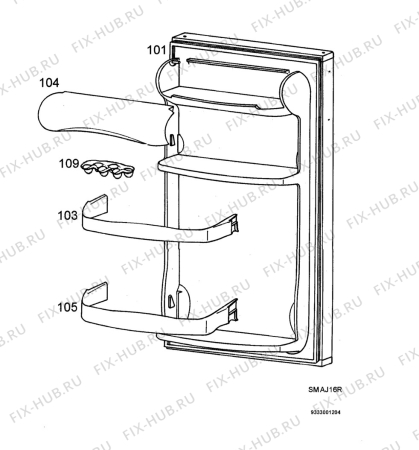 Взрыв-схема холодильника Zanussi ZT1505-1R - Схема узла Door 003