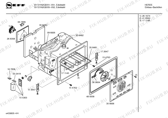 Схема №2 B1721N1GB с изображением Инструкция по эксплуатации для электропечи Bosch 00582569