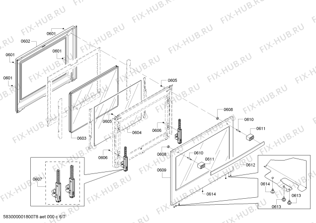 Схема №6 HDI8054C Bosch с изображением Цокольная панель для плиты (духовки) Bosch 00771676