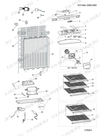 Взрыв-схема холодильника Indesit BAN24W (F062542) - Схема узла
