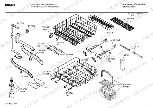 Схема №5 SE64A630 с изображением Краткая инструкция для посудомоечной машины Siemens 00582817