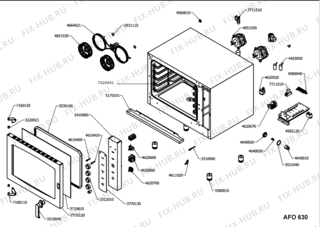 Схема №1 AFO 630 с изображением Всякое для духового шкафа Whirlpool 482000097666