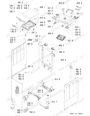 Схема №2 AWE 7417 с изображением Обшивка для стиралки Whirlpool 481245310528