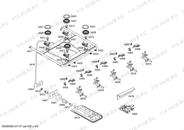 Схема №3 FN130H13EG PLAZA I AL/AL с изображением Цоколь для электропечи Bosch 00476189